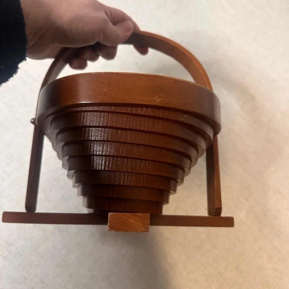 Vintage Wooden Collapsible Basket